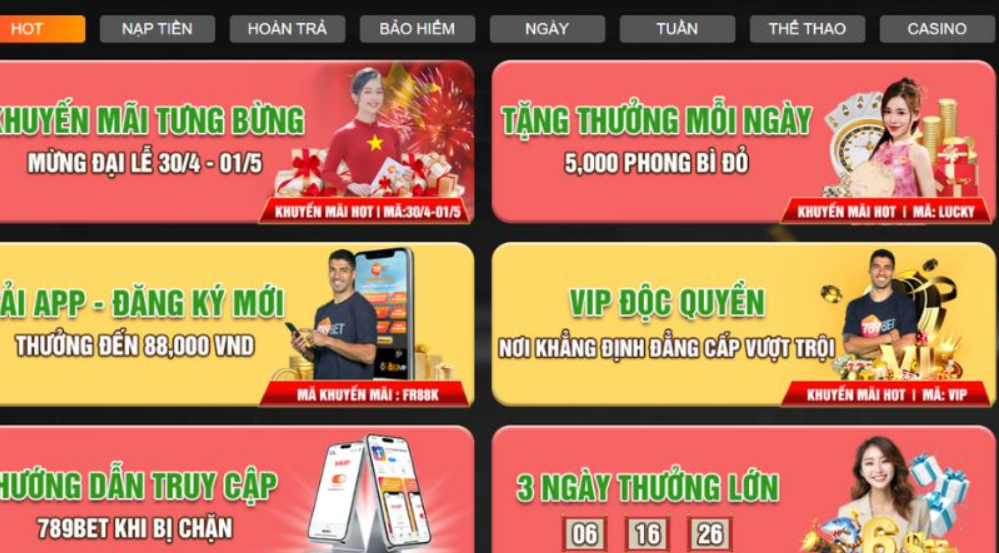 Khuyến mãi đặc biết tại hệ thống cá cược 789bet Khuyến mãi đặc biết tại hệ thống cá cược 789bet
